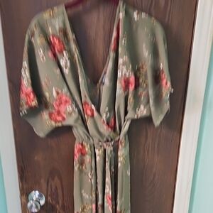 Rue21 Green and Pink Floral Dress
